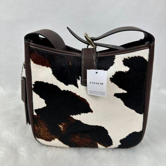 Coach Hadley Convertible Crossbody Bag With Cow Print And Tassel CCC87 New - Picture 2 of 10